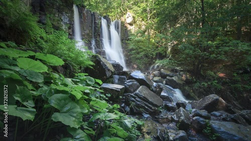 Panning Time lapse of Dardagna waterfall photo