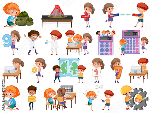 Set of children with education objects isolated