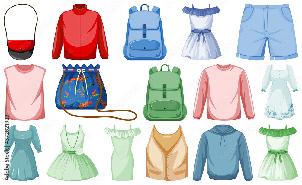 Fototapeta premium Set of fashion outfits