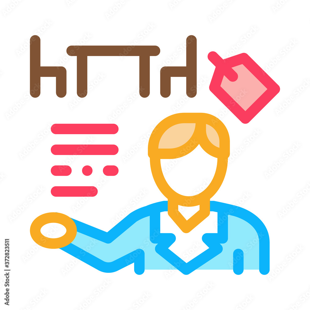 furniture shop manager icon vector. furniture shop manager sign. color symbol illustration