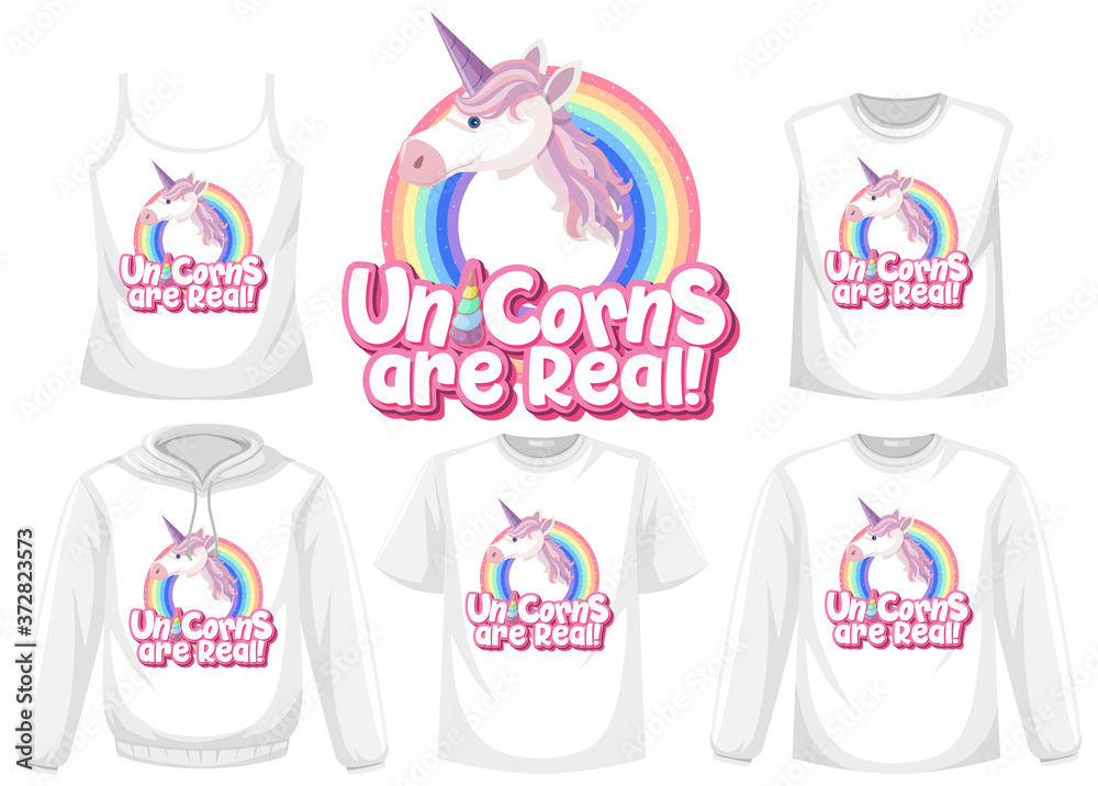 Unicorn shirt mock up on white background