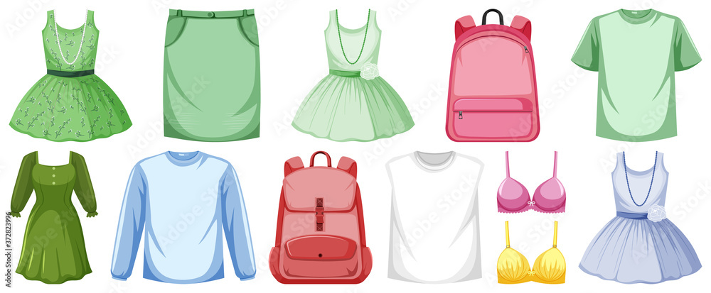 Set of costume objects