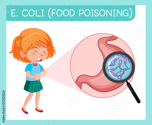 Girl having stomachache from food poisoning