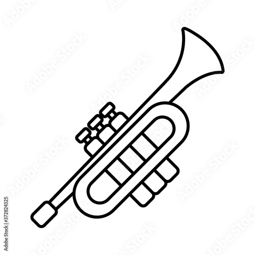 trumpet air instrument musical line style icon
