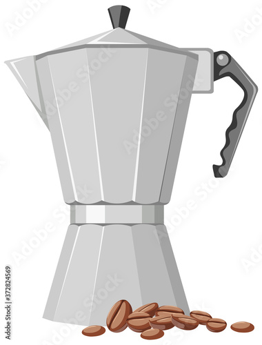 Isolated moka pot on white background