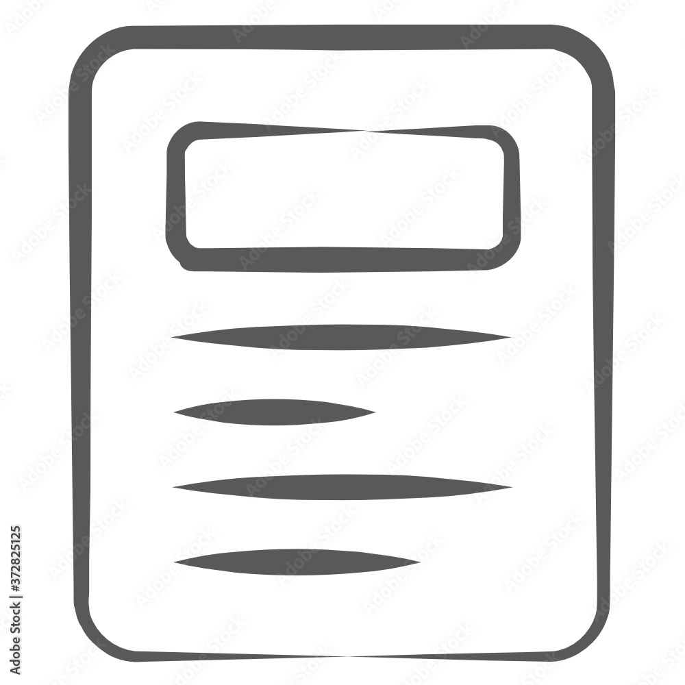Writing document, article icon in doodle line design.
Writing document, article icon in doodle line design.