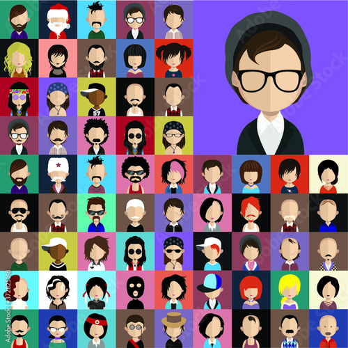 People avatars, Vector women, men avatar