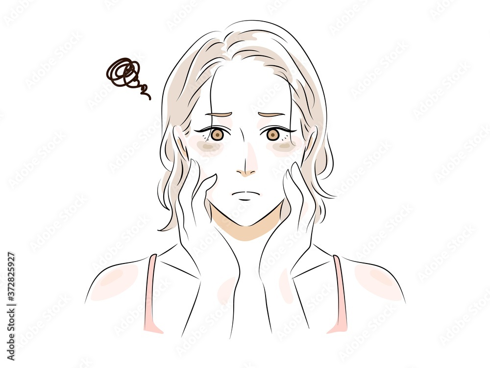 美容女性イラスト しみ(肝斑) 美容女性イラスト しみ(肝斑)