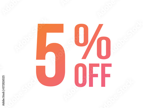 Energetic gradient pink to orange five percent off special discount word