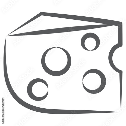 
Dairy product piece, cheese slice doodle icon design 
 photo