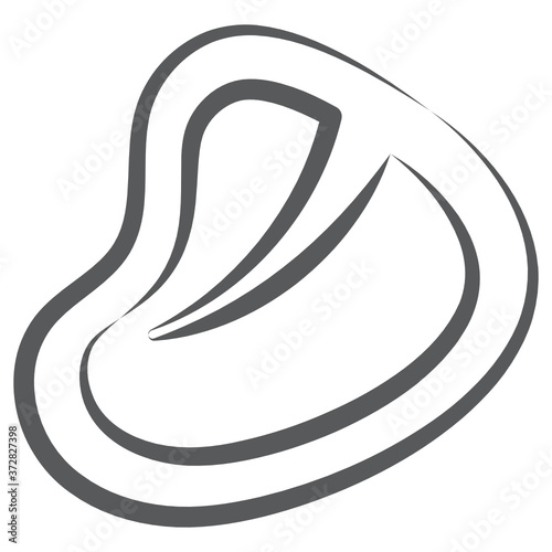 
Raw meat, beef steak in doodle vector style 
