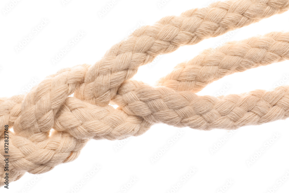 Braided rope on white background Braided rope on white background
