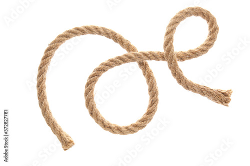 Long rope on white background photo