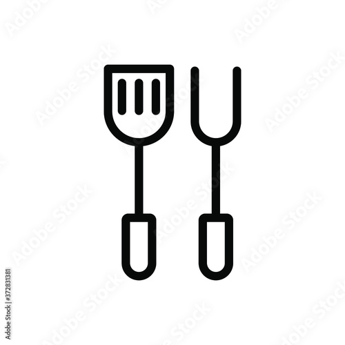 Spatula (Kitchen Equipment) icon outline vector. isolated on white background