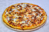 pizza, food, cheese, italian, isolated, pepperoni, tomato, dinner, salami, white, baked, meal, crust, ham, mozzarella, snack, lunch, sausage, tasty, sauce, delicious, pepper, fast, dough, meat