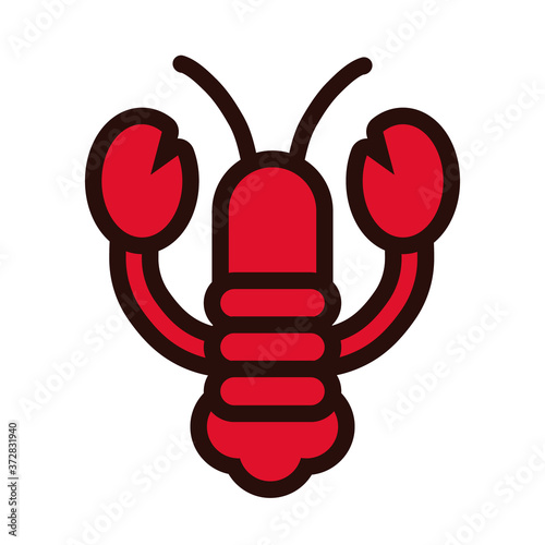 lobster seafood line and fill style