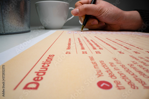 Completing deduction section in Australian tax form