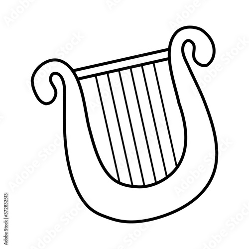 lyre string instrument line style