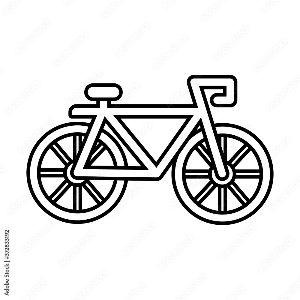 sport bicycle line style icon