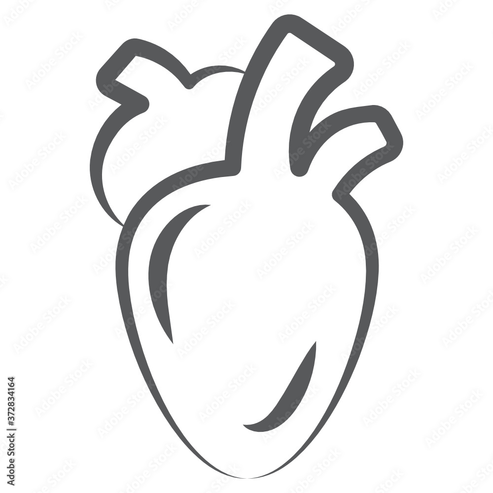 Human organ heart icon line design
Human organ heart icon line design