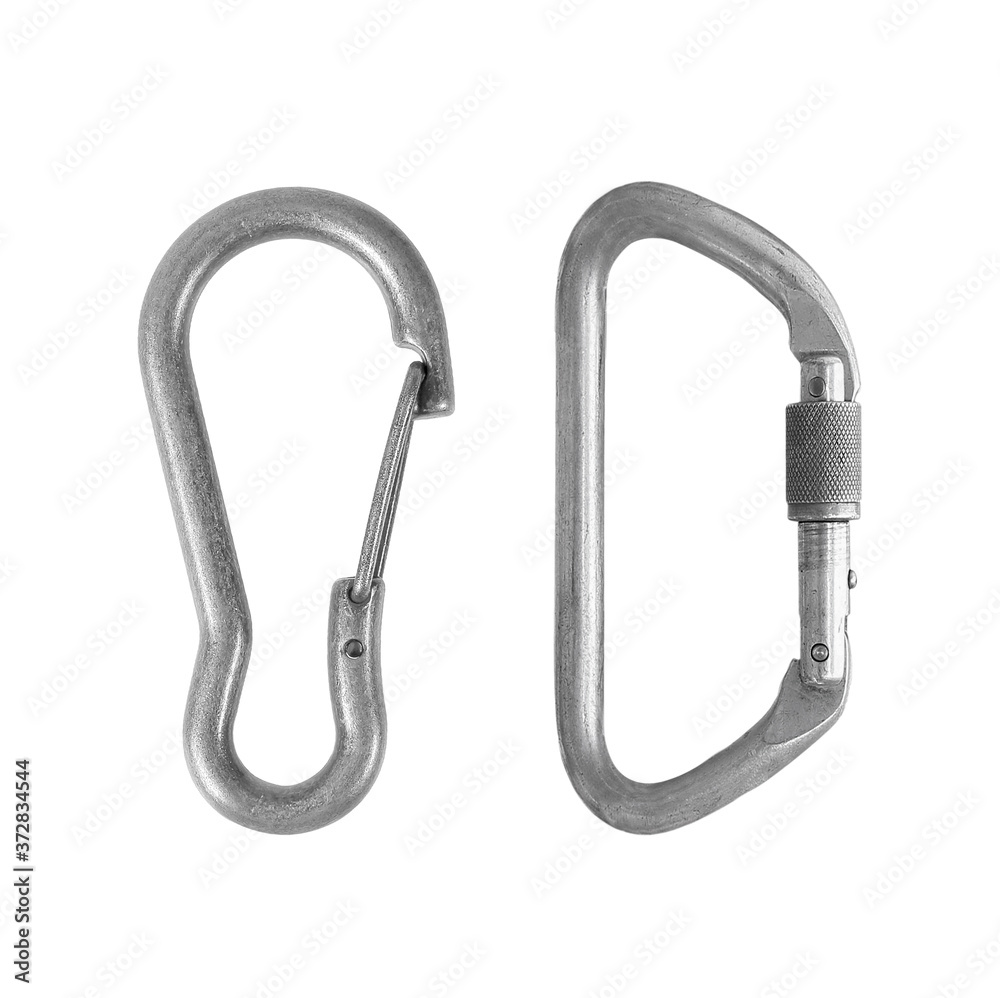 carabiner isolated on white background with clipping path included