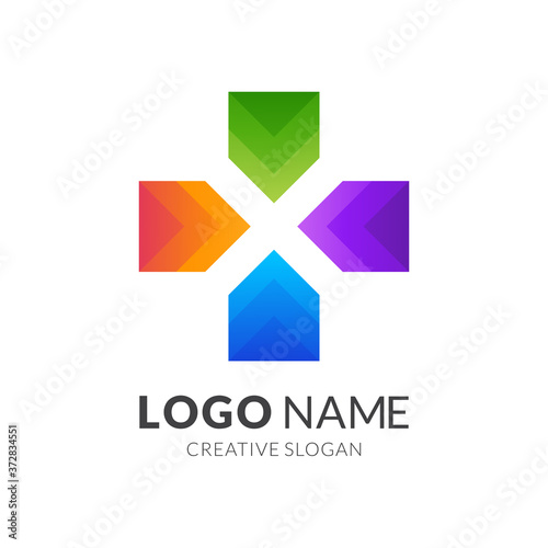 medical centre logo concept, modern 3d logo style in gradient vibrant colors