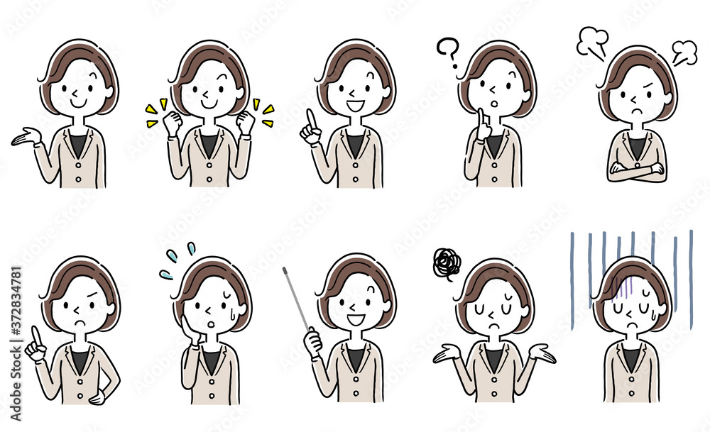 Vector material: young woman, businesswoman, set, collection Vector material: young woman, businesswoman, set, collection