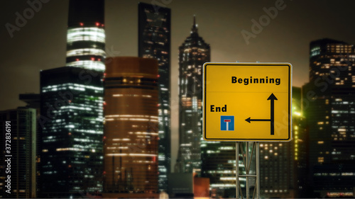 Street Sign Beginning versus End