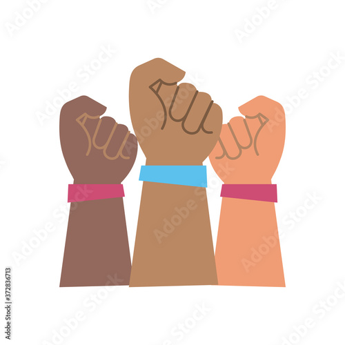 hands fists protests flat style icon