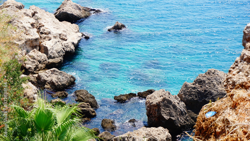 rocks and sea