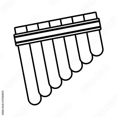 pan flute musical instrument line style icon