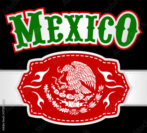 Mexico emblem Western style, Mexican theme vector design.