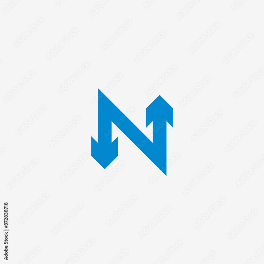 N letter with arrows . Vector design template elements for your corporate identity. N letter with arrows . Vector design template elements for your corporate identity.