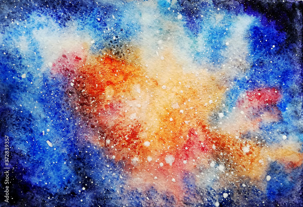 hand painted water color cosmos night sky 