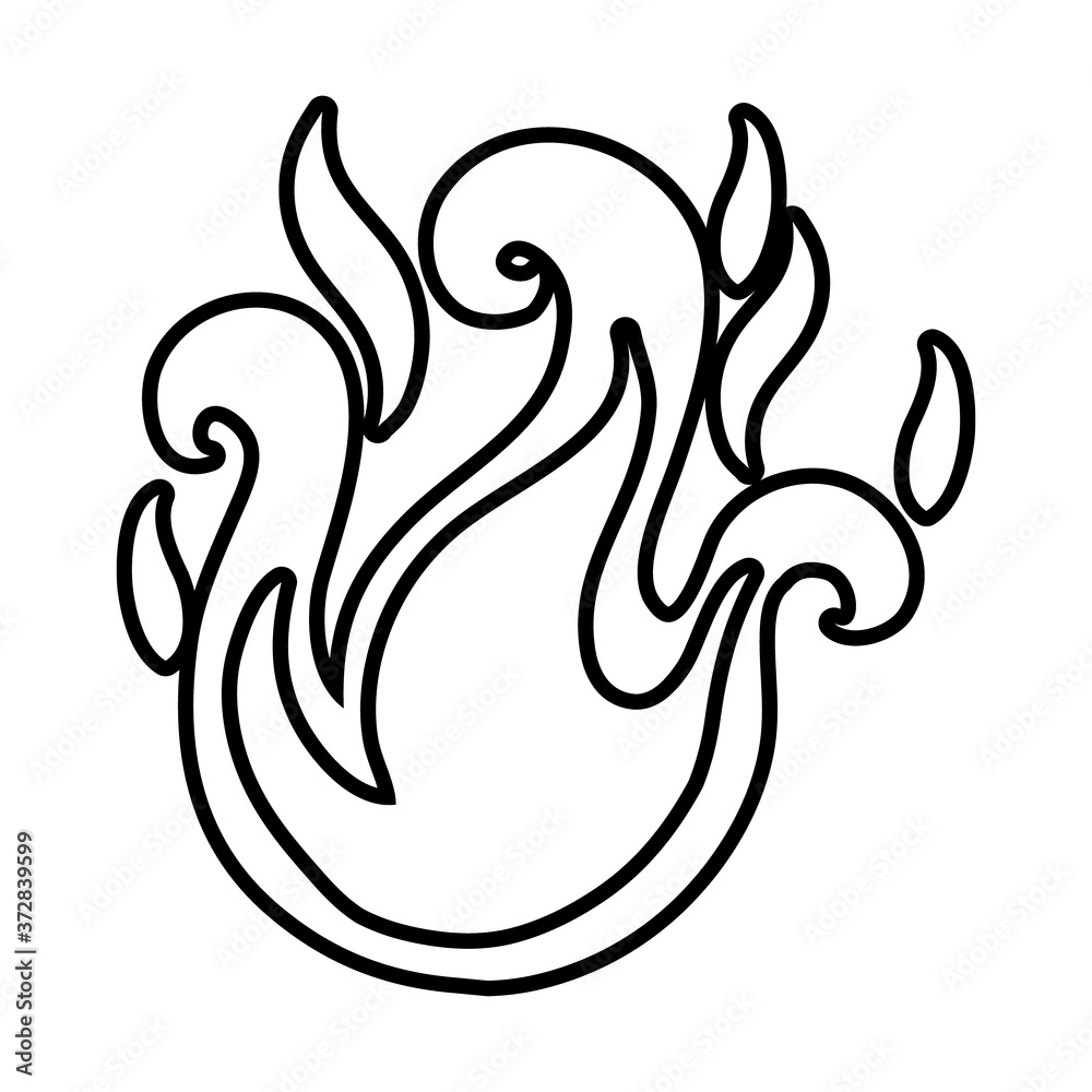 campfire flame line style icon campfire flame line style icon