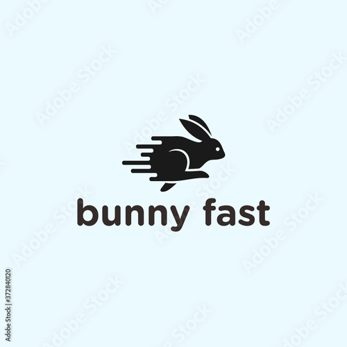 abstract rabbit logo. fast icon