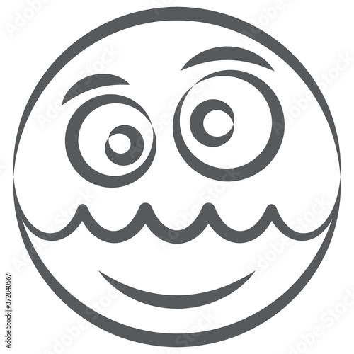 Zaby bandit phrase emoticon, doodle line icon of burglar emoji 