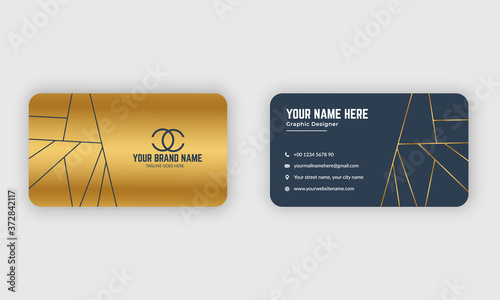 blue and gold luxury vip business card template