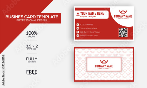 Elegant business card design with business logo free vector