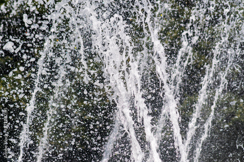 Close up of waterfall in the city pond © IKvyatkovskaya