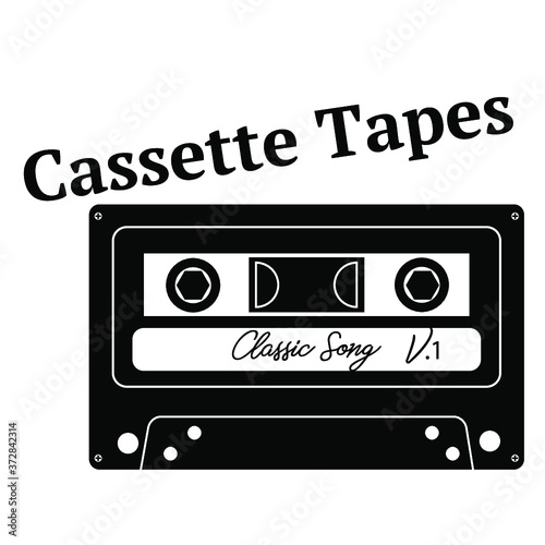 Vintage Cassette Tape vector on white