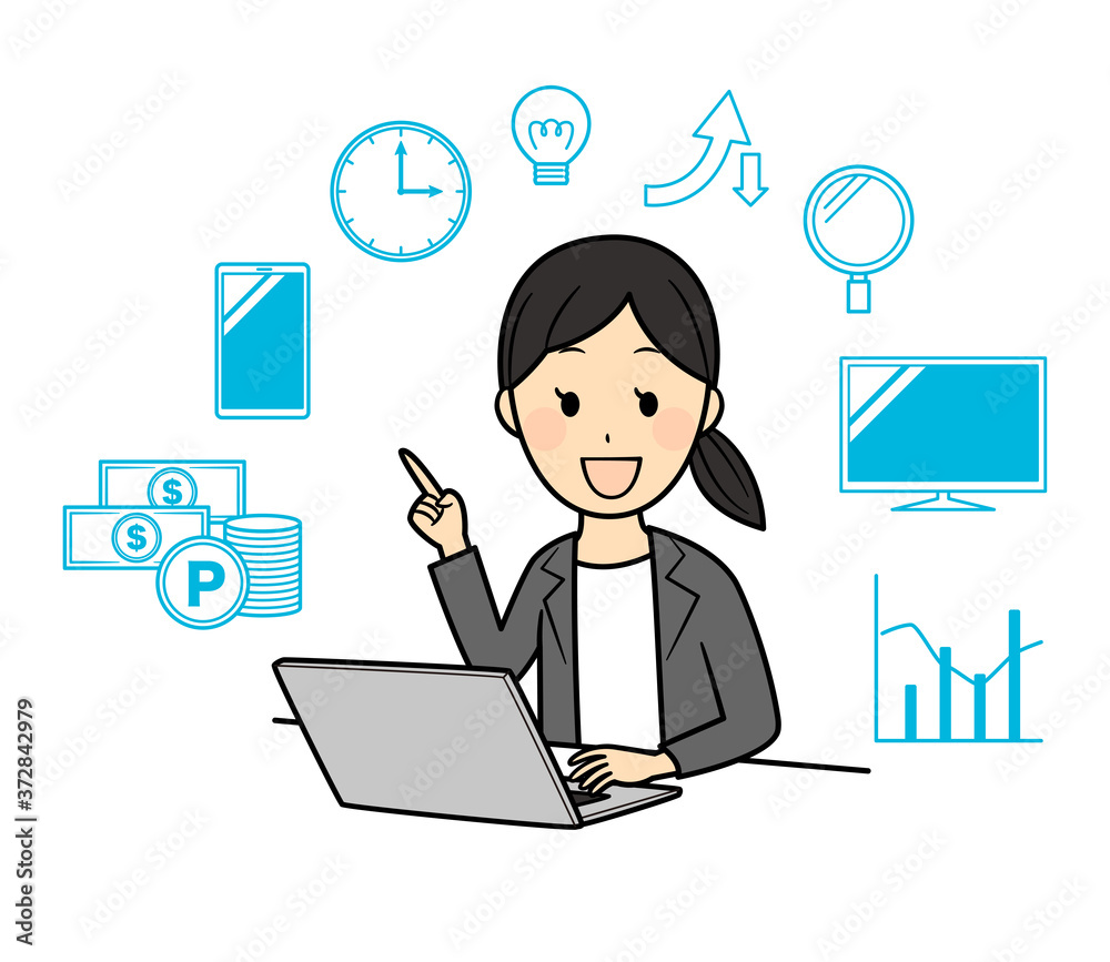illustration of lady with business suits illustration of lady with business suits