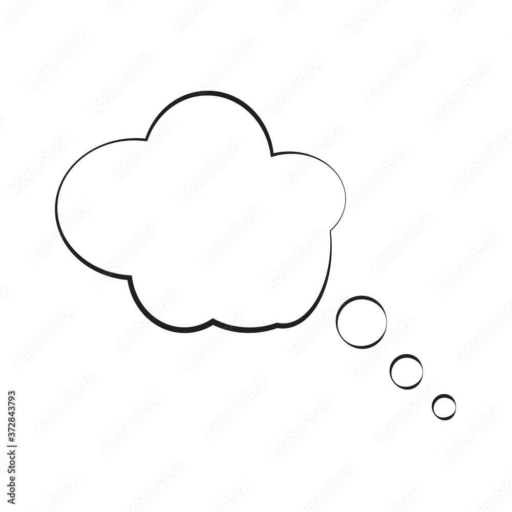Trendy think bubble in flat style. Cloud line art. vector illustration Trendy think bubble in flat style. Cloud line art. vector illustration