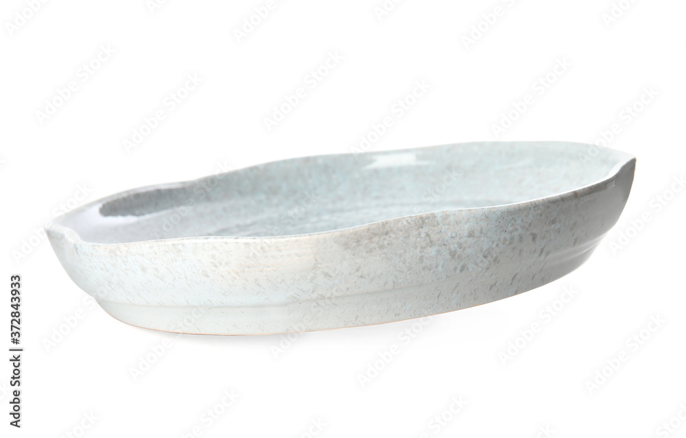 Clean empty ceramic plate isolated on white Clean empty ceramic plate isolated on white