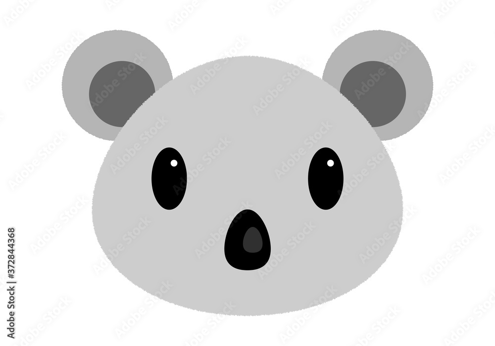 Cara de peluche de un Koala gris. Cara de peluche de un Koala gris.