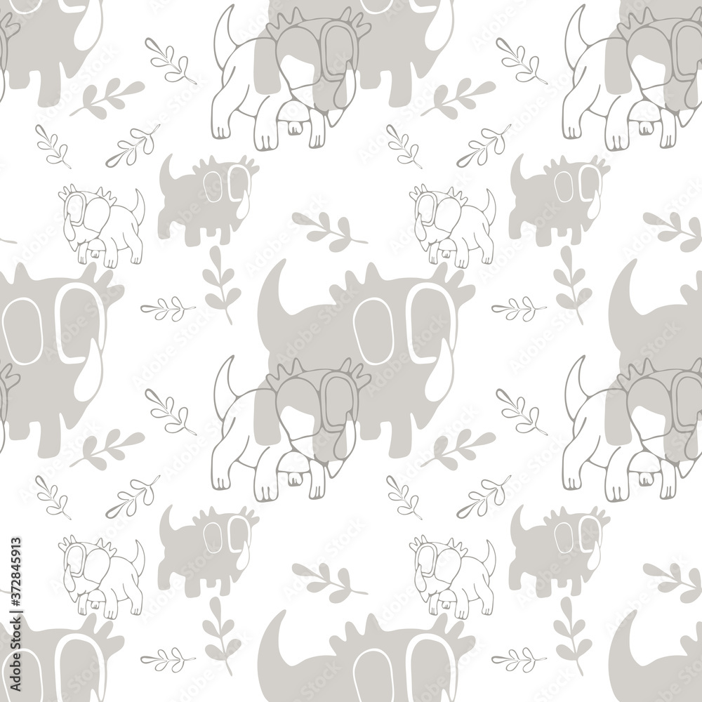 Obraz premium Seamless pattern. Dinosaur texture for kids design