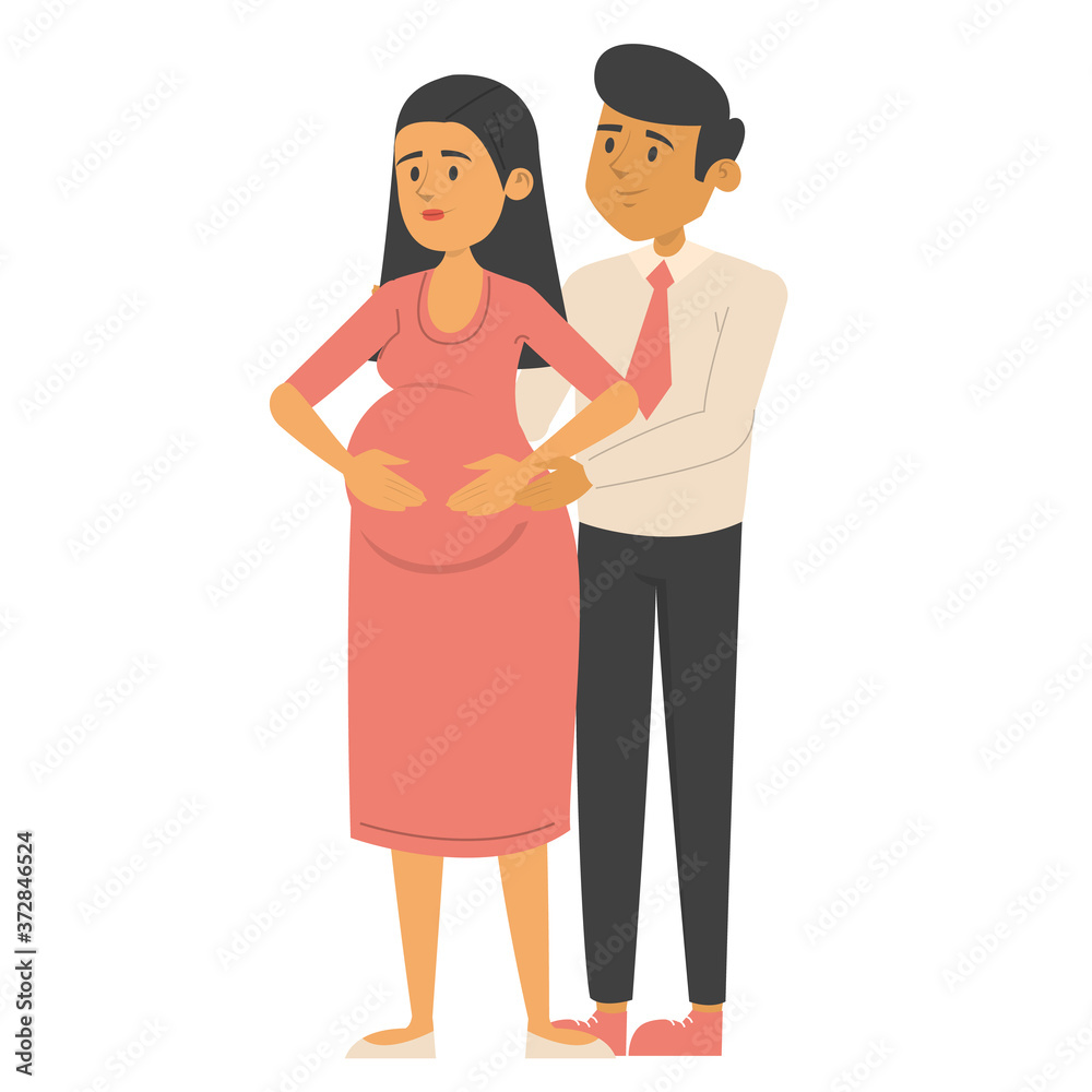 Pregnant woman with husband vector isolated. Happy couple Pregnant woman with husband vector isolated. Happy couple