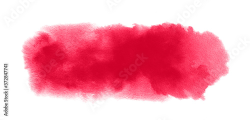 Red watercolor texture with watercolour blotch, paint splashes for Valentine background