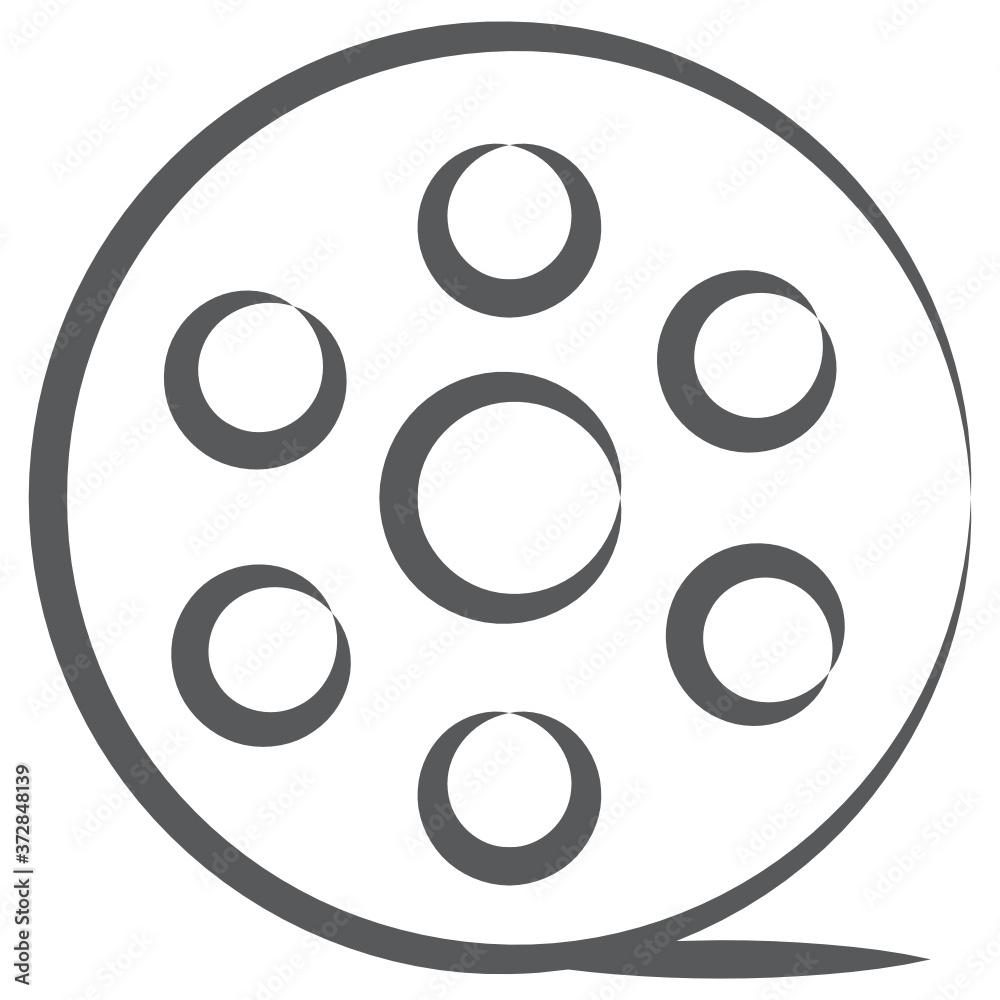 A motion picture film reel, icon of movie reel
A motion picture film reel, icon of movie reel