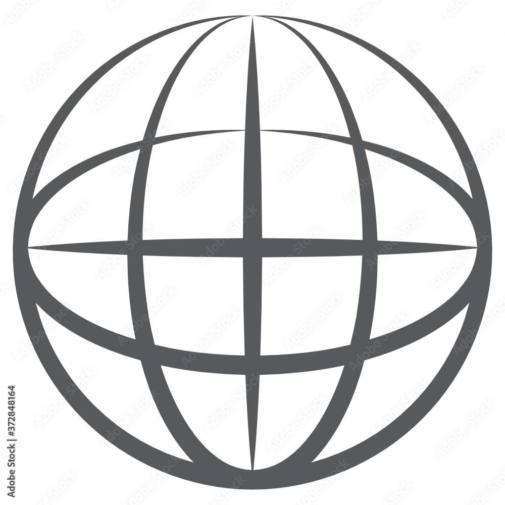 A spherical model of earth, doodle design of globe icon
A spherical model of earth, doodle design of globe icon